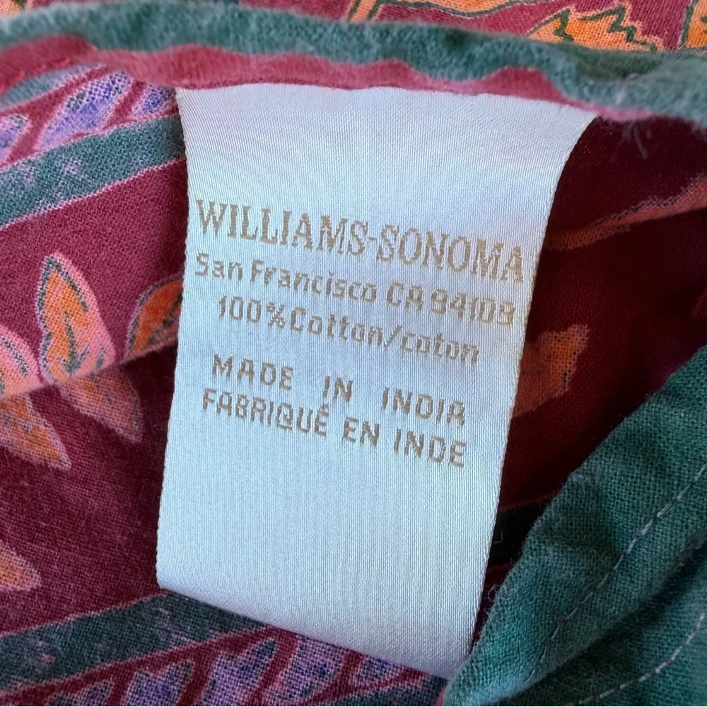 Vintage Williams-Sonoma Provence Round Cotton Tablecloth Brick Red Bees 70” GUC